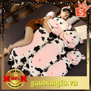 Gấu bông to Bò Sữa 𝑯𝒂̀𝒏𝒈 𝑪𝒂𝒐 𝑪𝒂̂́𝒑, gối ôm hình thú nhồi bông siêu đáng yêu cute 1m45/ 1m15/ 95cm
