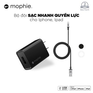Combo sạc MOPHIE 10W cho iPhone/iPad(Sạc Mophie 10W USB-A + cáp Mophie Lightning 1m)
