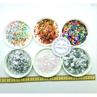 20g Kim sa kim tuyến tim rỗng đủ màu phụ kiện trang trí sli