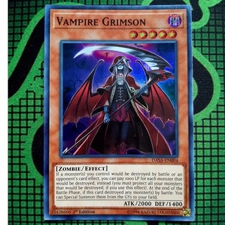 THẺ BÀI YUGIOH NEAR MINT - Vampire Grimson - DASA-EN004 - Super Rare 1st Edition
