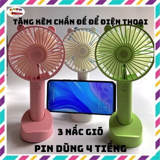 Quạt mini cầm tay, quạt cầm tay mini, quạt cầm tay kèm chân đế để điện thoại {096}