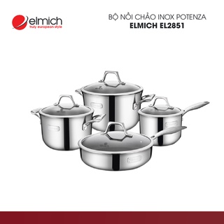Bộ nồi chảo inox Elmich Potenza EL2851 | Hàng Chính Hãng | 2352851