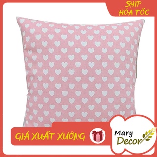 Gối tựa sofa Mary Decor - họa tiết Trái tim trắng nền hồng nhạt G-I05