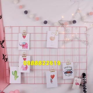 ☘️ Tặng 10 kẹp ảnh+2 móc dính: 1 khung lưới decor trang trí sỉze 37.47cm.