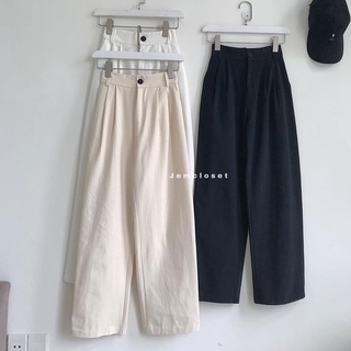 Quần Baggy Nữ JEMCLOSET Free Size Quần Kaki Nữ Ống Rộng XINA Lung Thun Co Giãn Màu Sắc Dịu Nhẹ Dễ Phối Đồ 2764