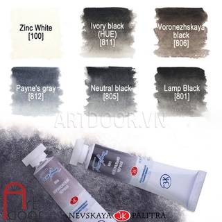 [ARTDOOR] Màu nước WHITE NIGHTS Tuýp 10ml lẻ (nhóm Đen, Trắng)