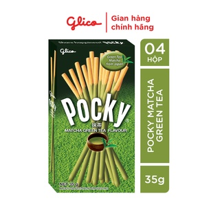 Combo Bánh que Pocky vị trà xanh Matcha 35G x 4 Hộp