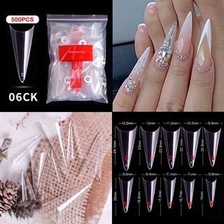 Móng tay giả trong suốt 500 cái/bịch