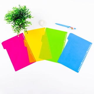Set 4 tab phân trang cho sổ planner binder loose leaf A4 A5 B5 20 26 30 lỗ