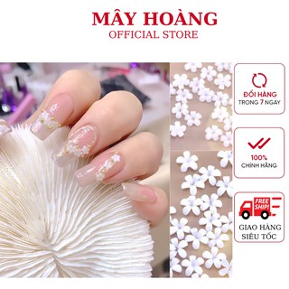 charm hoa nail gắn móng màu trắng mix size