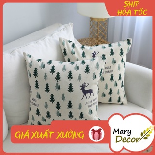Gối tựa sofa Mary Decor - họa tiết Thông tuần lộc G-E09