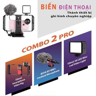 Phụ kiện Vlog - Bộ phụ kiện quay phim trên điện thoại - Ulan Urig pro - Led 49 - Micro Boya BY-MM1