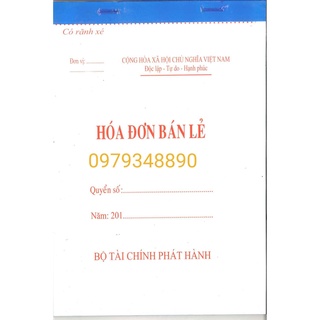 Hóa đơn 1 liên của Bộ Tài chính phát hành (quyển 60 tờ)