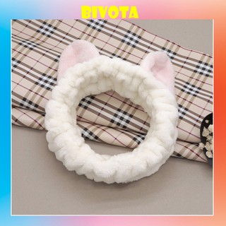 Băng đô Bivota tai mèo băng đô turban vải nhung dễ thương B22