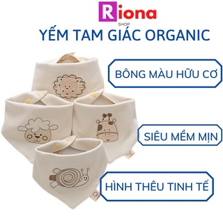 Khăn yếm tam giác cho bé quàng cổ yếm cotton đeo cổ, dãi mềm mịn sơ sinh ăn dặm  Rionashop