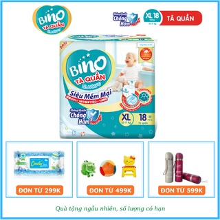 [Mã BMBAU50 giảm 7% đơn 99K] Tã quần Bino XL18 công nghệ Nhật Bản kháng khuẩn (Cho bé từ 12-17kg)