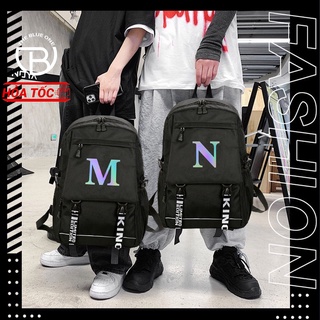 Balo Đi Học Ulzzang Thời Trang Unisex Hàn Quốc Logo Phát Sáng, Có Ngăn Chống Sốc Laptop Chống Nước Dùng Đi Chơi Du Lịch
