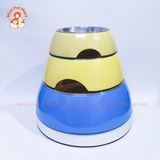 Khay ăn inox 2 trong 1 cho chó mèo