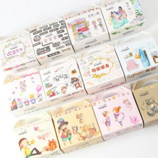[ SALE] SET 8 CUỘN BĂNG DÍNH WASHI TAPE HỘP GIẤY