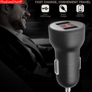 Tẩu Sạc Ô Tô 2 USB 3.1A Có Đèn Led Báo Điện Ác Quy