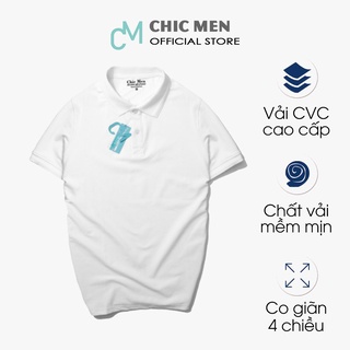 Áo POLO nam cổ bẻ BASIC, form regular, vải cá sấu CVC, phong cách, màu Trắng - CHICMEN