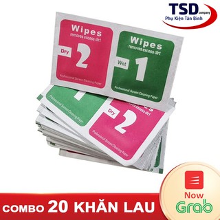 Combo 20 Khăn Lau Vệ Sinh Điện Thoại, Cường Lực, Máy Tính, Máy Ảnh, Mắt Kính Tiện Lợi