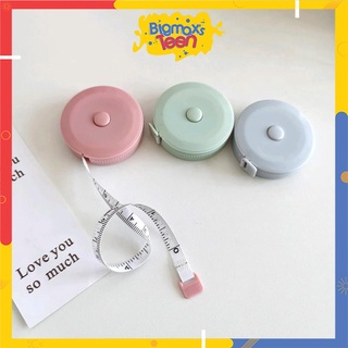 Thước dây cuộn mini dạng rút bỏ túi dài 1.5m tự động thu gọn 3 màu pastel