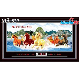 Lịch vạn niên – Tranh động 7 màu – Đồng hồ - Khổ 55x100cm - mã 527