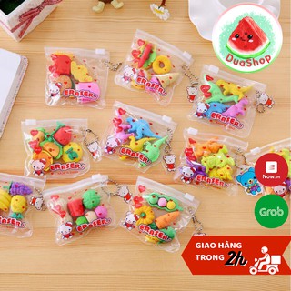 Túi 4 cục tẩy hoạt hình nhiều mẫu dễ thương Duashop