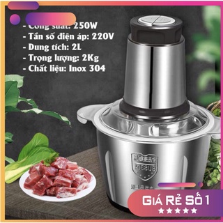 (BH 6 Tháng)Máy Xay Thịt, Rau Củ Đa Năng Cối Inox 304 ✯4 Lưỡi Công Suất Cực Mạnh ✯ Cốc Xay Bằng Thủy Tinh,Motor Lõi Đồng