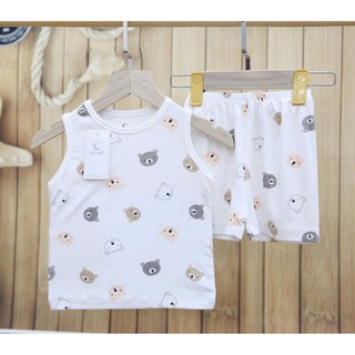 Bộ Sát Nách Moon@ Vải Petit Sợi Tre ( Giống Nous, Bu .. ) Cho Bé Sơ Sinh Cho Trẻ Em từ 5-14kg