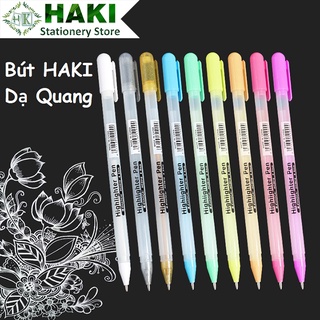 Bút gel đi nét calligraphy đen xanh đỏ tím trắng HAKI, bút gel tô sáng HaoCai ngòi 0.8mm dụng cụ văn phòng phẩm B55