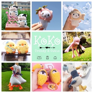 Móc khoá gấu bông vịt ngố ếch kermit mèo cá chim cánh cụt bò sữa mây Ulzzang xinh xắn (rất nhiều mẫu)