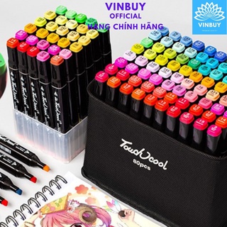Bút màu marker bộ màu dạ bút màu lông touchcool bộ 30/40/60/80 màu vẽ chuyên nghiệp - Hàng chính hãng - VinBuy