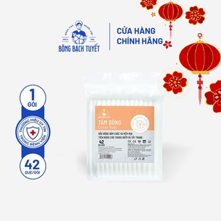 Tăm bông thân nhựa gói 42 que Bông Bạch Tuyết