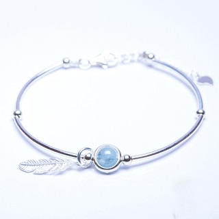 Ancarat-Vòng tay bạc Lông chim đá phong thủy - ANCARAT - VD03
