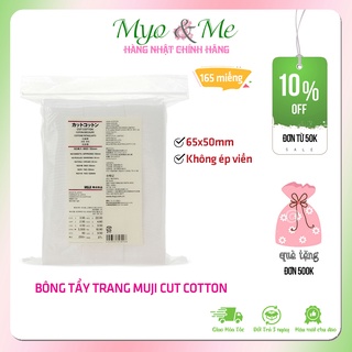 Bông tẩy trang Muji Nhật Bản - Muji Cut Cotton 65x50mm (không dập viền) - Gói 165 miếng