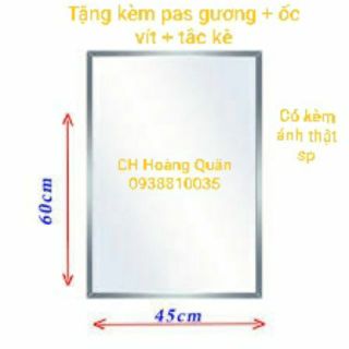 GƯƠNG TREO TƯỜNG NHÀ TẮM KT 45*60cm