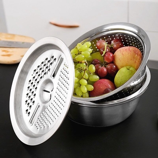 Rổ Inox Nạo Củ Quả Đa Năng 3 trong 1