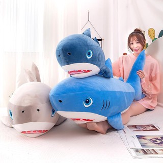 Cá Mập Bông - Gấu bông cá mập mắt xanh 3 màu kích thước 65-80-95cm