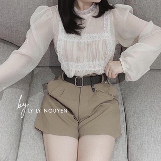 Quần sooc vải kèm đai xích mã 3365 ( kèm ảnh thật, video )