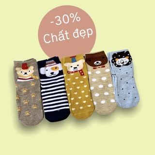 Set 10 đôi tất cổ cao hình con vật đáng yêu có size cho bé 1-13 tuổi mã 9007