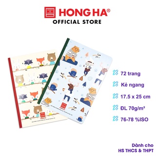Vở kẻ ngang 72 trang Hồng Hà Study Pattern No.1421 chống lóa, chống mỏi mắt, dễ thương, đáng yêu