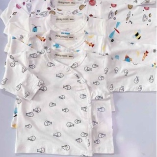 [LOẠI 1]Áo Tay Dài Màu,Trắng Vải Thun Lạnh Cao Cấp Minky Mom In Hình Động Vật Cho Bé Từ 3-12kg.