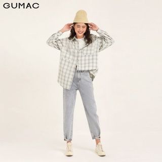 Áo sơm mi nữ caro phom rộng GUMAC đủ màu, thiết kế basic cá tính, AB191