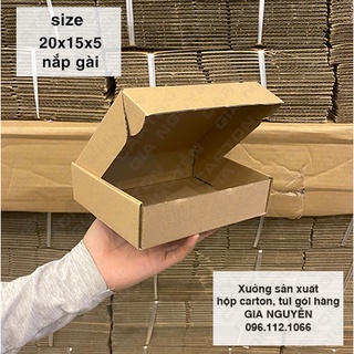 50 hộp carton NẮP GÀI 20x15x5 đựng mỹ phẩm, quà tặng, sách, sổ
