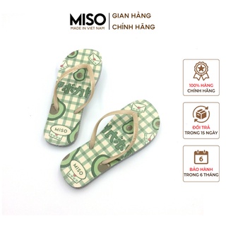 Dép tông xỏ ngón hình trái bơ nổi bật đế bằng êm chân dạo phố đi biển MISO M021
