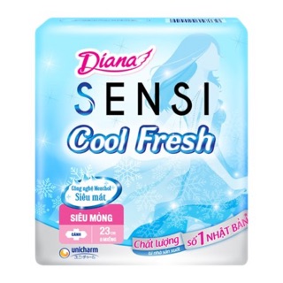 Date mới- lốc 6 gói Diana séni cool fresh- 1 gói 8 miếng