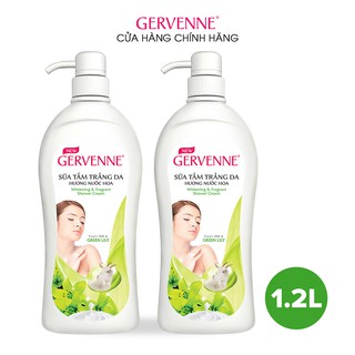 Combo 2 Sữa tắm trắng da Gervenne Green Lily 1.2L/chai