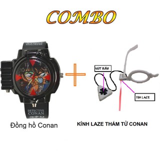 Đồng hồ Conan đeo tay bắn laser và kính laze thám tử conan